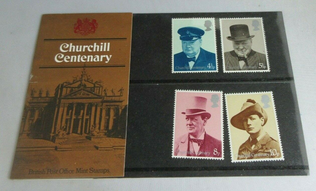 1974 CHURCHILL CENTENARY BRITISH POST OFFICE MINT STAMPS PRESENTATION PACK