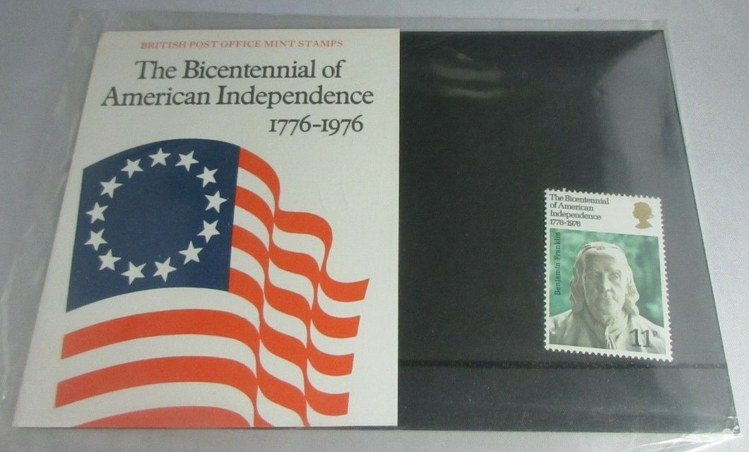 1976 BICENTENNIAL AMERICAN INDEPENDENCE BRITISH MINT STAMPS PRESENTATION PACK
