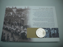 Load image into Gallery viewer, 1953-2003 HER MAJESTY THE QUEEN&#39;S CORONATION ANNIVER BUNC £5 COIN COVER PNC
