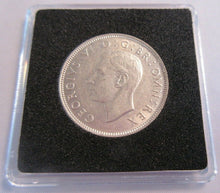 Load image into Gallery viewer, 1944 KING GEORGE VI UNC .500 FLORIN TWO SHILLINGS WITH QUAD CAP, BOX &amp; COA
