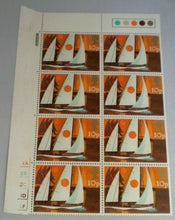 Load image into Gallery viewer, 1975 SAILING YACHTS 10P BLOCK OF EIGHT STAMPS MNH WITH TRAFFIC LIGHTS
