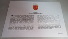 Load image into Gallery viewer, WILLIAM IV REIGN 1830-1837 COMMEMORATIVE COVER INFORMATION CARD &amp; ALBUM SHEET
