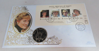 1997 DIANA PRINCESS OF WALES 1961-1997 SL 1 DOLLAR BENHAM COIN COVER PNC