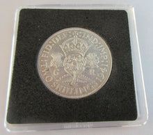 Load image into Gallery viewer, 1941 KING GEORGE VI BARE HEAD .500 SILVER FLORIN TWO SHILLING COIN WITH CAPSULE
