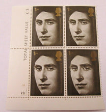 Load image into Gallery viewer, 1969 TYWYSOG CYMRU PRINCE OF WALES 1 SHILLING 4 X STAMPS MNH
