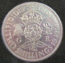 Load image into Gallery viewer, 1942 KING GEORGE VI  .500 SILVER FLORIN TWO SHILLINGS COIN WITH QUADRANT CAPSULE
