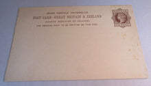 Load image into Gallery viewer, QUEEN VICTORIA ONE PENNY POSTCARD GB &amp; IRELAND UNUSED IN CLEAR FRONTED HOLDER
