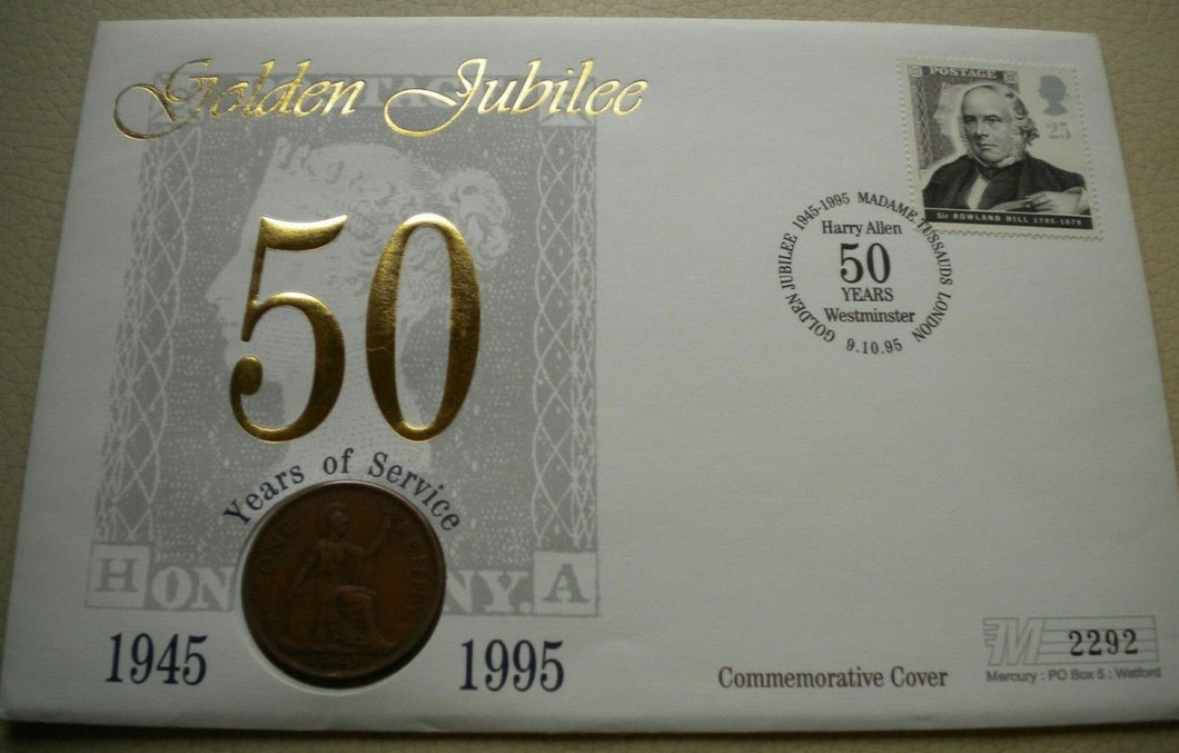 1945-1995 GOLDEN JUBILEE 50 YEARS OF SERVICE ONE PENNY COMMEMORATIVE COVER PNC