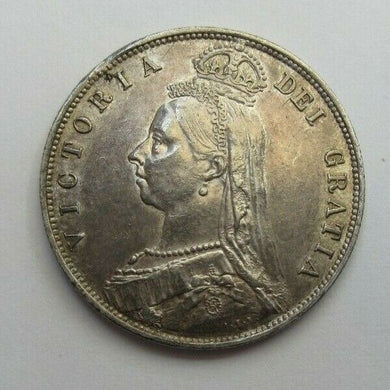 1887 Queen Victoria Half Crown Sterling Silver Unc box & coa SPINK REF 2924