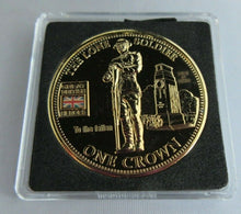 Load image into Gallery viewer, 2010 QUEEN ELIZABETH II THE LONE SOLDIER GOLD PLATED CROWN COIN BOX &amp; COA
