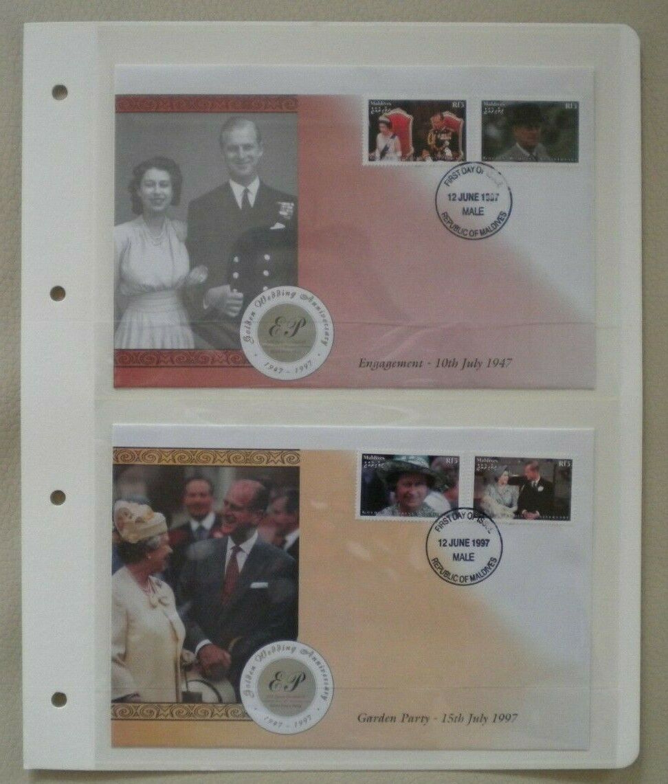 1947-1997 ENGAGEMENT & GARDEN PARTY QEII & PRINCE PHILIP DOUBLE STAMP COVER