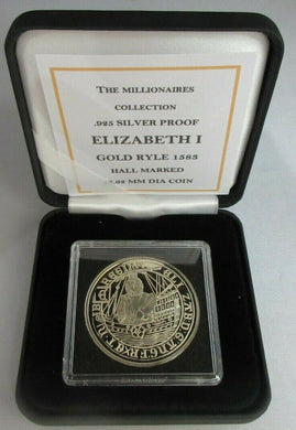 THE MILLIONAIRES COLLECTION ELIZABETH I GOLD RYLE H-MARKED SILVER PROOF BOX/COA