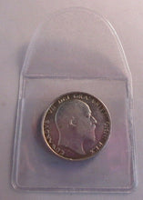 Load image into Gallery viewer, 1902 KING EDWARD VII BARE HEAD EF .925 SILVER ONE SHILLING COIN IN CLEAR FLIP
