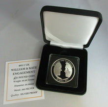 Load image into Gallery viewer, 2011 WILLIAM &amp; KATE ENGAGEMENT SILVER PROOF £5 FIVE POUND COIN BOX &amp; COA
