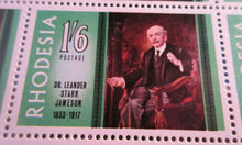 Load image into Gallery viewer, 1967 RHODESIA 1/6 DR LEANDER STARR JAMESON 1853-1917 8 STAMPS MNH
