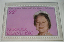 Load image into Gallery viewer, 1980 HM QUEEN ELIZABETH THE QUEEN MOTHER&#39;S 80TH BIRTHDAY 5 MNH STAMPS/INFO SHEET
