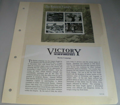 THE ROUTE TO VICTORY THE BURMA CAMPAIGN STAMPS MNH & INFORMATION CARD