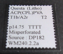 Load image into Gallery viewer, MISPERFORATED QUEEN ELIZABETH II 24P STAMP WITH CLEAR FRONTED STAMP HOLDER
