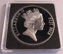 Load image into Gallery viewer, 2012 QE II DIAMOND JUBILEE SILVER PROOF FIJI $10 DOLLAR COIN BOX &amp; COA
