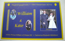 Load image into Gallery viewer, 2011 ROYAL ENGAGEMENT WILLIAM &amp; KATE 16 NOV 2010 AITUTAKI MINIATURE SHEET MNH
