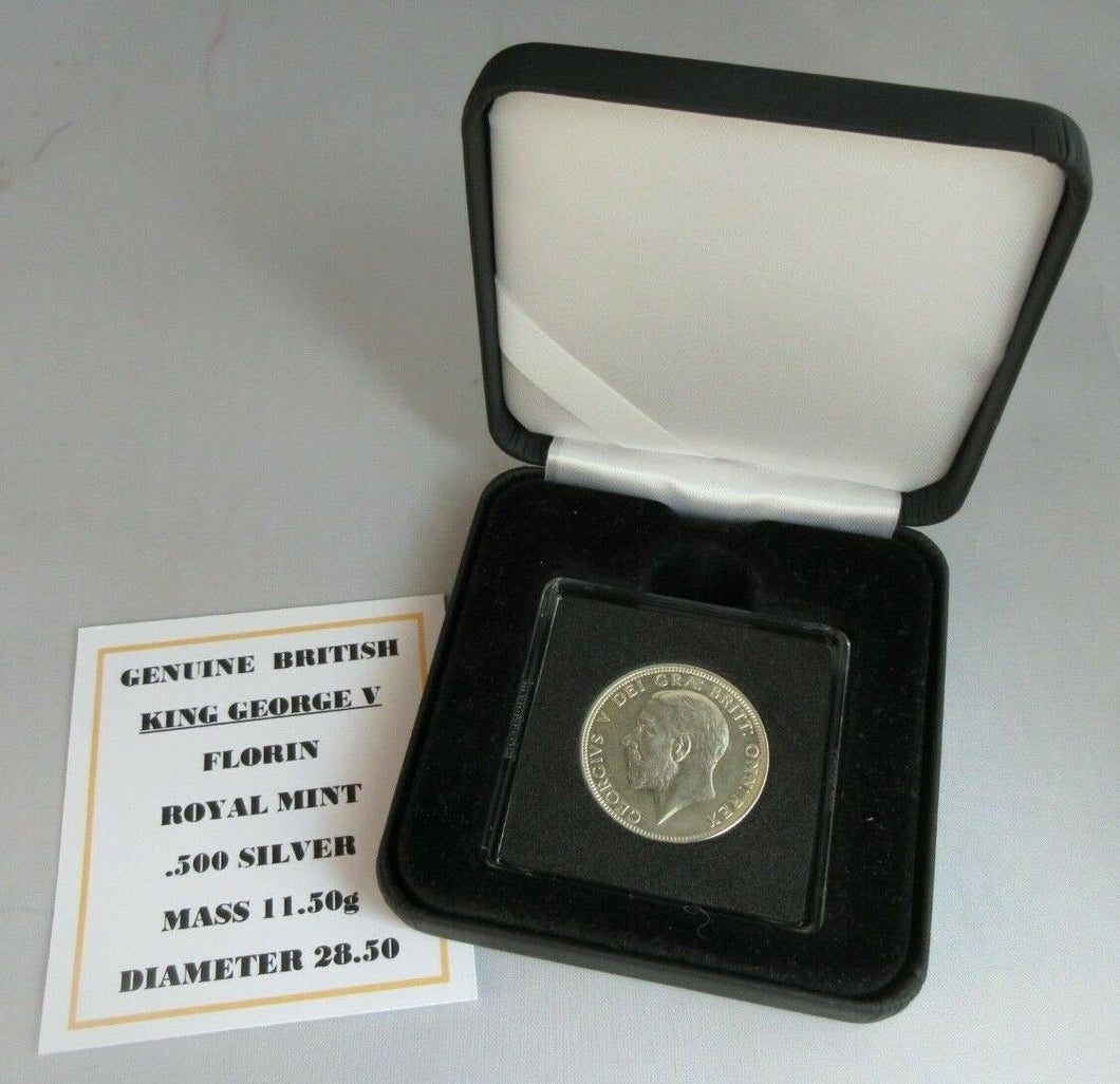 1936 KING GEORGE VI  .500 SILVER FLORIN TWO SHILLINGS WITH QUAD CAP, BOX & COA