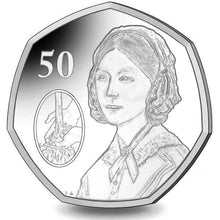 Load image into Gallery viewer, 2020 Florence Nightingale 50p Silver Proof Coin ONLY 199 WORLD WIDE VERY SCARCE
