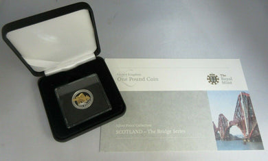 2008 Royal Mint Scotland The Bridge Series £1 One Pound Silver Gold Proof Coin