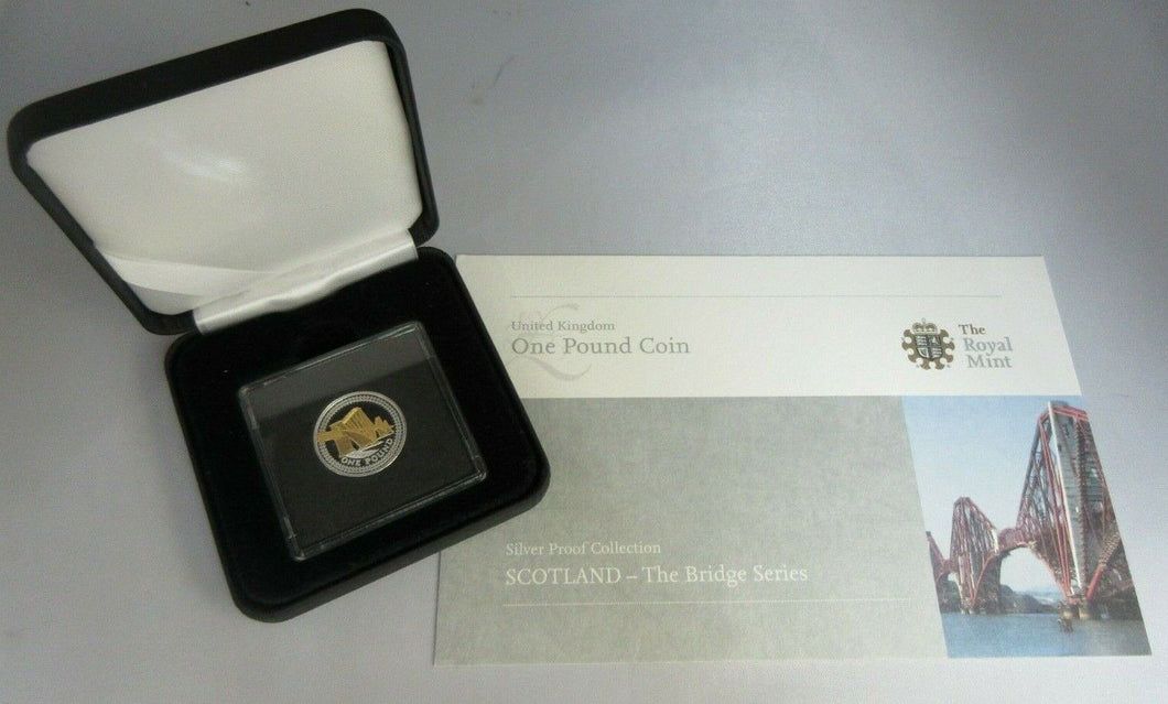 2008 Royal Mint Scotland The Bridge Series £1 One Pound Silver Gold Proof Coin