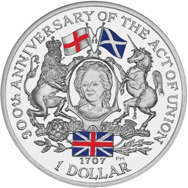 British Virgin Islands 2007 - Act of Union - Coloured Cupro Nickel Coin