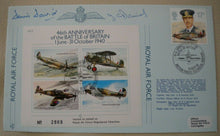 Load image into Gallery viewer, 1986 46TH ANNIV OF THE BATTLE OF BRITAIN SIGNED FLOWN G/C W D DAVID STAMP COVER
