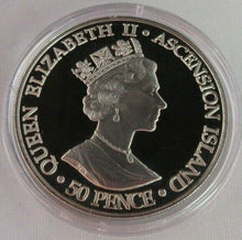 Load image into Gallery viewer, 1952-2002 GOD SAVE THE QUEEN QEII ASCENSION ISLAND SILVER PLATED PROOF 50P CROWN
