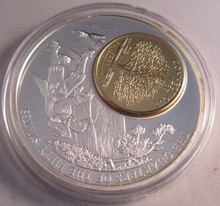 Load image into Gallery viewer, 2001 QUARTERS OF THE 50 STATES SILVER PLATED MEDAL GOLD PLATED QUARTER &amp; CAPSULE
