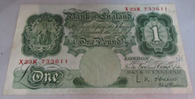 Load image into Gallery viewer, 1955 O&#39;BRIEN £1 ONE POUND BANK NOTE VF-EF NOV 1955 X23K 733611
