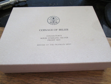 1975 COINAGE OF BELIZE STERLING SILVER 8 COIN SET with box coa and outer box