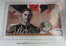 Load image into Gallery viewer, George VI 75th Coronation Anniversary 2x Silver Proof £5 Coins In Coin Cover/COA

