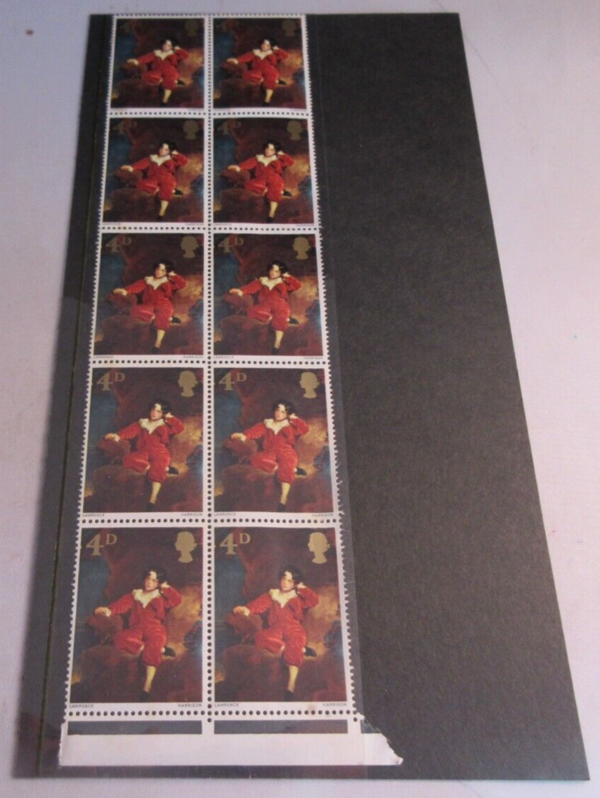 1967 BRITISH PAINTINGS MASTER LAMBTON 4d 10 X STAMPS MNH & STAMP HOLDER