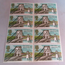 Load image into Gallery viewer, 1968 PORT MENAI BRIDGE 1s 6d 8 X STAMPS MNH IN CLEAR FRONTED STAMP HOLDER
