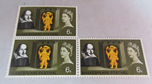 Load image into Gallery viewer, 1964 SHAKESPEARE FESTIVAL 12X PRE-DECIMAL STAMPS WITH CLEAR FRONTED STAMP HOLDER
