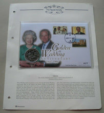 Load image into Gallery viewer, 1947-1997 GOLDEN WEDDING ANNIVERSARY, ONE DOLLAR COIN 1ST DAY COVER PNC &amp; INFO
