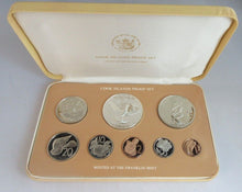 Load image into Gallery viewer, 1977 QUEEN ELIZABETH II COOK ISLANDS PROOF SET 8 COIN SET SILVER $5 SEALED/BOXED
