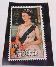 Load image into Gallery viewer, 1986 QUEEN ELIZABETH II 60TH BIRTHDAY COOK ISLANDS STAMPS &amp; ALBUM SHEET
