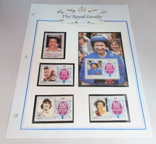 Load image into Gallery viewer, 1986 QUEEN ELIZABETH II 60TH BIRTHDAY UNION ISLAND STAMPS &amp; ALBUM SHEET
