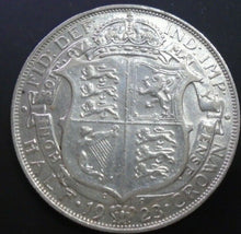 Load image into Gallery viewer, 1923 GEORGE V BARE HEAD COINAGE HALF 1/2 CROWN SPINK 4021A CROWNED SHIELD A2
