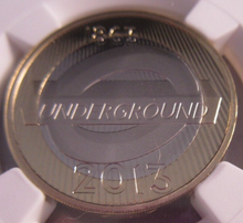 Load image into Gallery viewer, 2013 UK LONDON UNDERGROUND PF70 ULTRA CAMEO NGC SLABBED COIN
