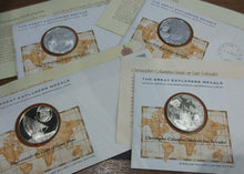 Load image into Gallery viewer, The Great Explorers Medals Silver Proof PNC Franklin Mint +Info Sheet Multi-List
