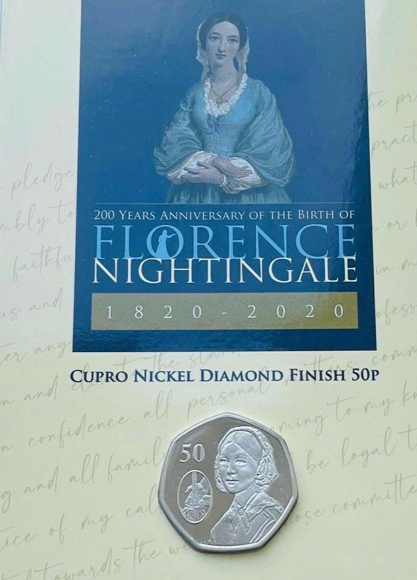 2020 Bicentenary of the Birth of Florence Nightingale 50p Diamond Finish sealed