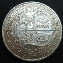 Load image into Gallery viewer, 1916 GEORGE V BARE HEAD FIRST COIN HALF 1/2 CROWN SPINK 4011 CROWNED SHIELD Cc1
