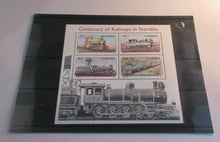 Load image into Gallery viewer, 1995 CENTENARY OF RAILWAYS IN NAMIBIA MINI SHEET OF 4 STAMPS MNH
