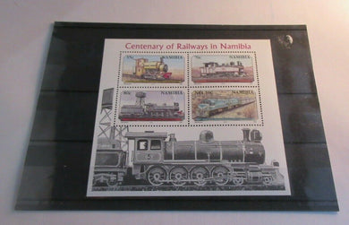 1995 CENTENARY OF RAILWAYS IN NAMIBIA MINI SHEET OF 4 STAMPS MNH