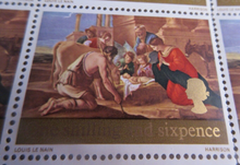 Load image into Gallery viewer, 1967 NATIVITY LOUIS LE NAIN FULL SHEET ONE SHILLING &amp; SIXPENCE 60 X STAMPS MNH
